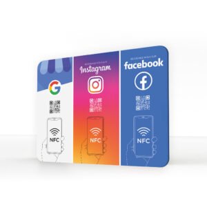 Plaque NFC Trio Google/Instagram/Facebook 18CMx15CM