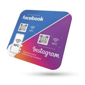 Plaque NFC Duo de 12cm x 12cm