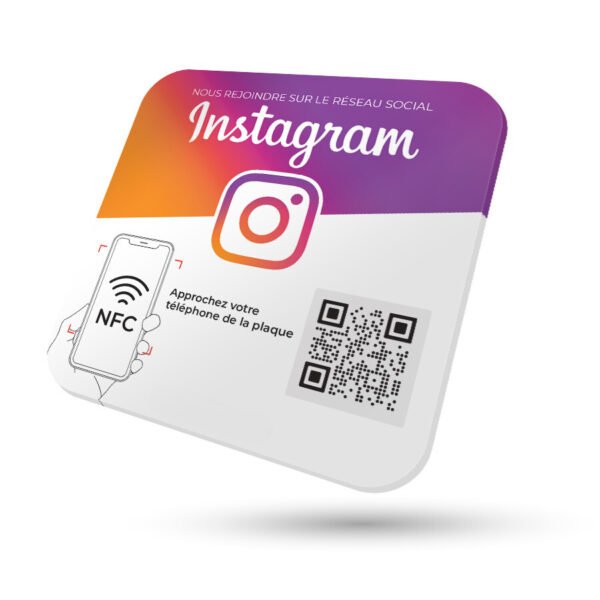 Plaque NFC Instagram de 12cm x 12cm