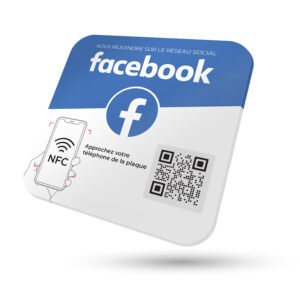 Plaque NFC FACEBOOK de 12cm x 12cm