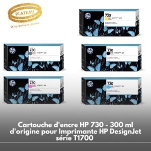 Cartouche d'encre HP 730 300 ml d'origine pour Imprimante HP DesignJet série T1700