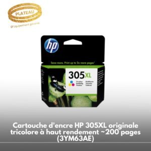 Cartouche d'encre HP 305XL originale tricolore à haut rendement ~200 pages (3YM63AE)