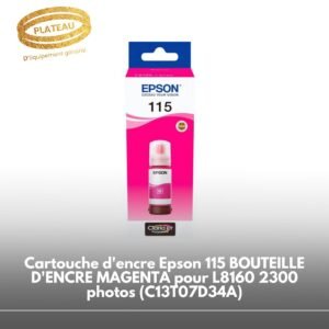 Cartouche d'encre Epson 115 BOUTEILLE D'ENCRE MAGENTA pour L8160 2300 photos (C13T07D34A)