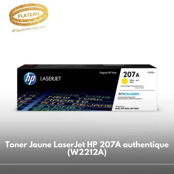 Toner Jaune LaserJet HP 207A authentique (W2212A)