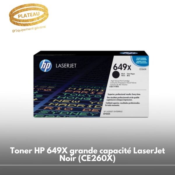 Toner HP 649X grande capacité LaserJet Noir (CE260X)