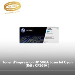 Toner d'impression HP 508A LaserJet Cyan (Réf : CF361A )