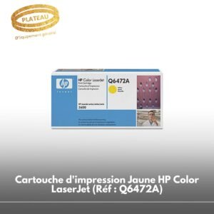 Cartouche d'impression Jaune HP Color LaserJet (Réf : Q6472A)