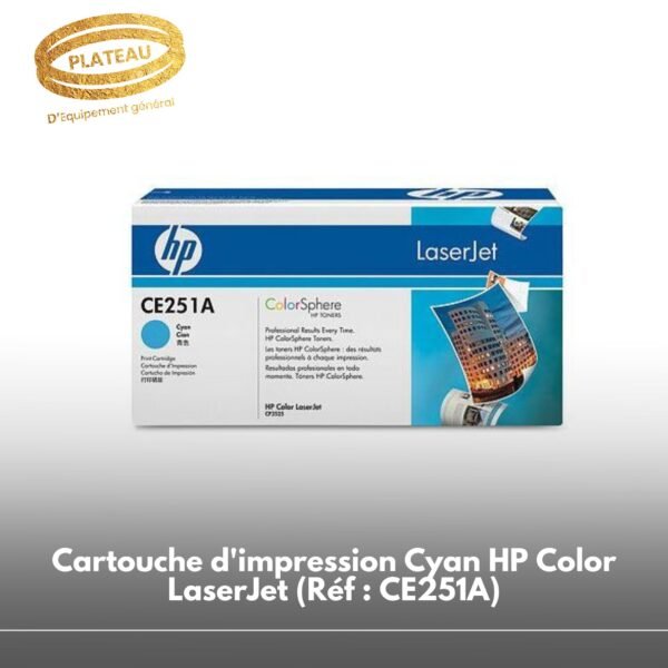 Cartouche d'impression Cyan HP Color LaserJet (Réf : CE251A)