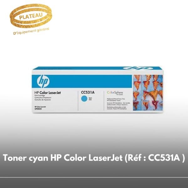 Toner cyan HP Color LaserJet (Réf : CC531A )