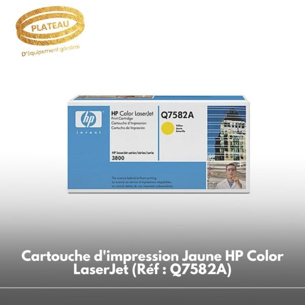 Cartouche d'impression Jaune HP Color LaserJet (Réf : Q7582A)