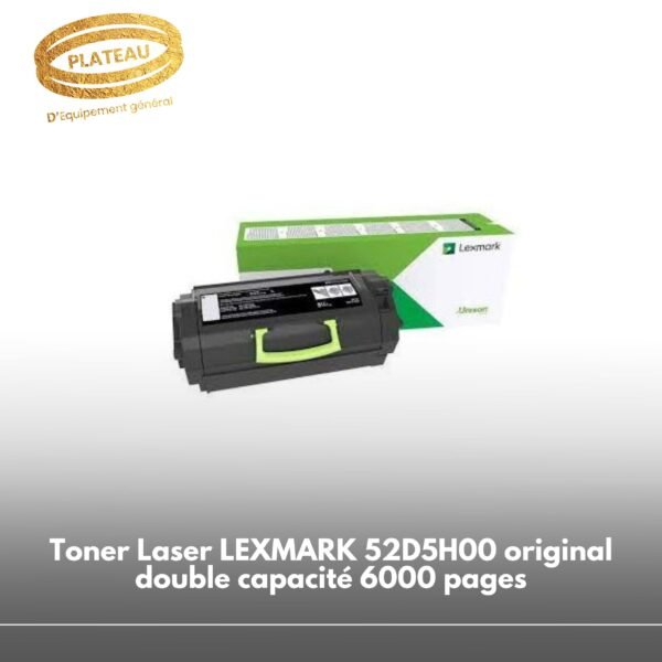 Toner Laser LEXMARK 52D5H00 original double capacité 6000 pages