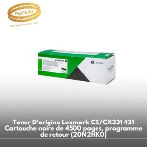 Toner D'origine Lexmark CS/CX331 431 Cartouche noire de 4500 pages, programme de retour (20N2HK0)