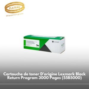 Cartouche de toner D'origine Lexmark Black Return Program 3000 Pages (55B5000)