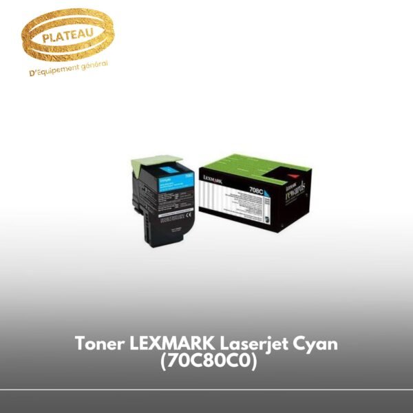 Toner LEXMARK Laserjet Cyan (70C80C0)
