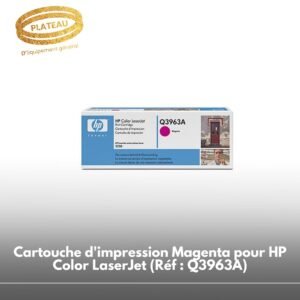 Cartouche d'impression Magenta pour HP Color LaserJet (Réf : Q3963A)