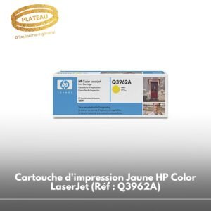 Cartouche d'impression Jaune HP Color LaserJet (Réf : Q3962A)