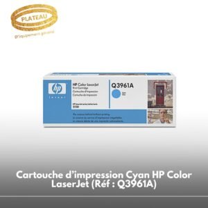 Cartouche d’impression Cyan HP Color LaserJet (Réf : Q3961A)