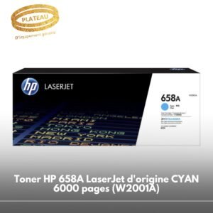 Toner HP 658A LaserJet d'origine CYAN 6000 pages (W2001A)