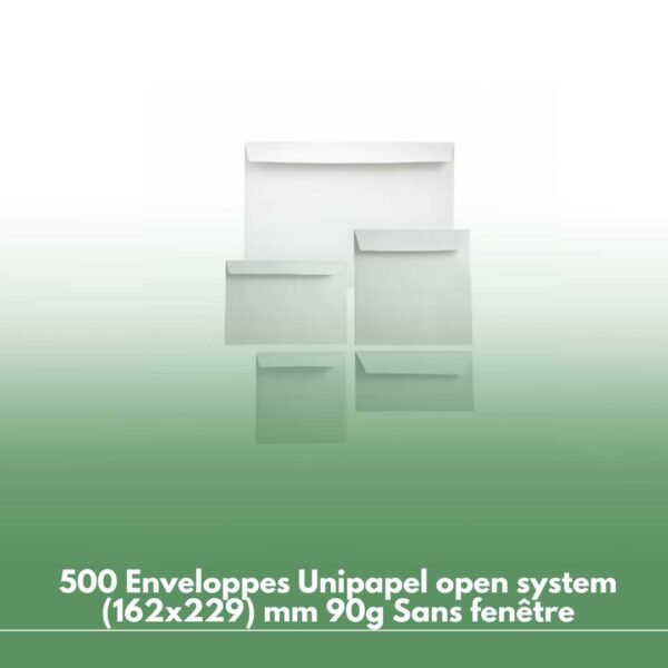 500 Enveloppes Unipapel open system (162x229) mm 90g Sans fenêtre