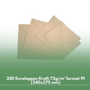250 Enveloppes Kraft 72g/m² format 91 (240x375 mm)