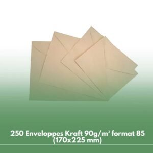 250 Enveloppes Kraft 90g/m² format 85 (170x225 mm)