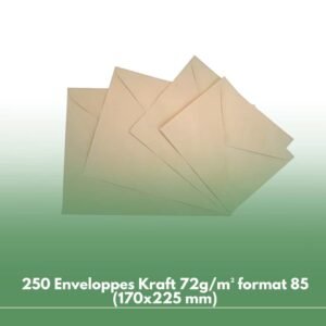 250 Enveloppes Kraft 72g/m² format 85 (170x225 mm)