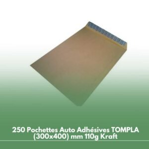 250 Pochettes Auto Adhésives TOMPLA (300x400) mm 110g Kraft