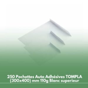 250 Pochettes Auto Adhésives TOMPLA (300x400) mm 110g Blanc superieur