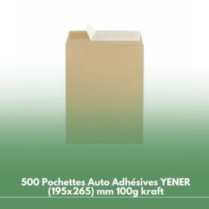 500 Pochettes Auto Adhésives YENER (195x265) mm 100g kraft