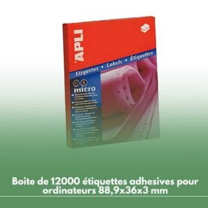 Boite de 12000 étiquettes adhesives pour ordinateurs 88,9x36x3 mm