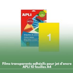 Étiquettes jaunes APLI permanentes 210,0 x 297,0 mm 20 feuilles (01599)