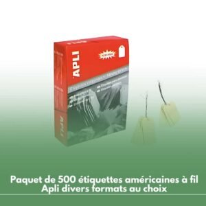 Paquet de 500 étiquettes américaines à fil Apli divers formats au choix