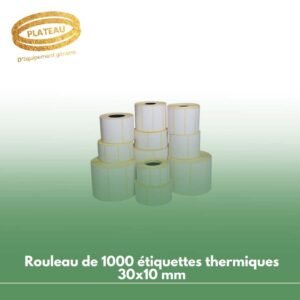 Rouleau de 1000 étiquettes thermiques 30x10 mm