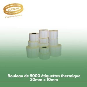 Rouleau de 5000 étiquettes thermique 30mm x 10mm