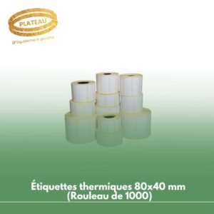 Étiquettes thermiques 60x40mm (Rouleau de 1000)