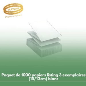 Paquet de 1000 papiers listing 3 exemplaires (15/12cm) blanc