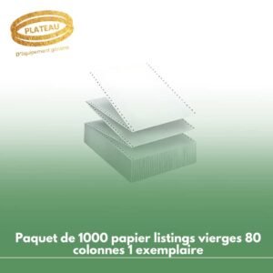Paquet de 1000 papier listings vierges 80 colonnes 1 exemplaire