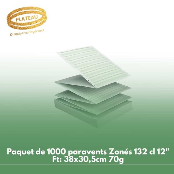 Paquet de 1000 paravents Zonés 132 cl 12" Ft: 38x30,5cm 70g