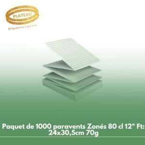 Paquet de 1000 paravents Zonés 80 cl 12" Ft: 24x30,5cm 70g