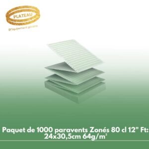 Paquet de 1000 paravents Zonés 80 cl 12" Ft: 24x30,5cm 64g/m²