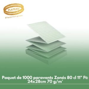 Paquet de 1000 paravents Zonés 80 cl 11" Ft: 24x28cm 70 g/m²