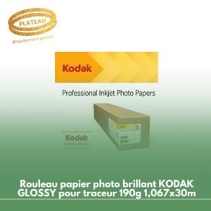 Rouleau papier photo brillant KODAK GLOSSY pour traceur 190g 1,067x30m