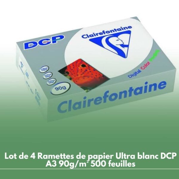 Lot de 4 Ramettes de papier Ultra blanc DCP A3 90g/m² 500 feuilles