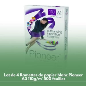 Lot de 4 Ramettes de papier blanc Pioneer A3 110g/m² 500 feuilles