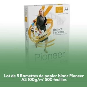 Lot de 5 Ramettes de papier blanc Pioneer A3 100g/m² 500 feuilles