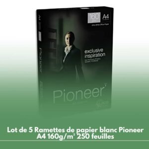 Lot de 5 Ramettes de papier blanc Pioneer A4 160g/m² 250 feuilles