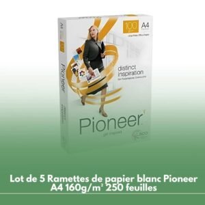 Lot de 5 Ramettes de papier blanc Pioneer A4 100g/m² 500 feuilles