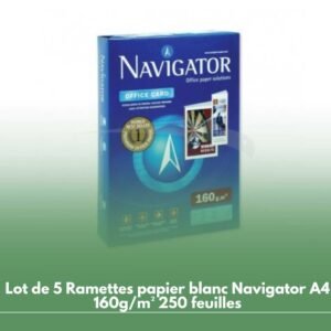 Lot de 5 Ramettes papier blanc Navigator A4 160g/m² 250 feuilles