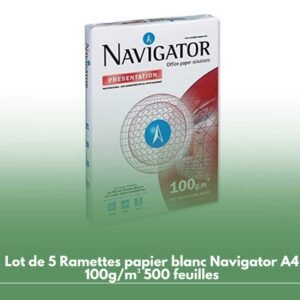 Lot de 5 Ramettes papier blanc Navigator A4 100g/m² 500 feuilles