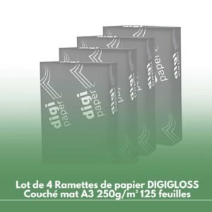 Lot de 4 Ramettes de papier DIGIGLOSS Couché mat A3 250g/m² 125 feuilles